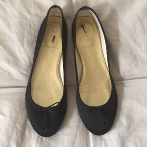 Jcrew black satin ballet flats